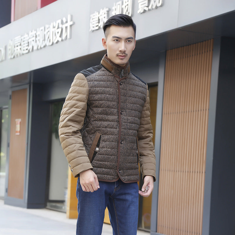 Stand-up Collar Slim Fit Short Thickened Coat